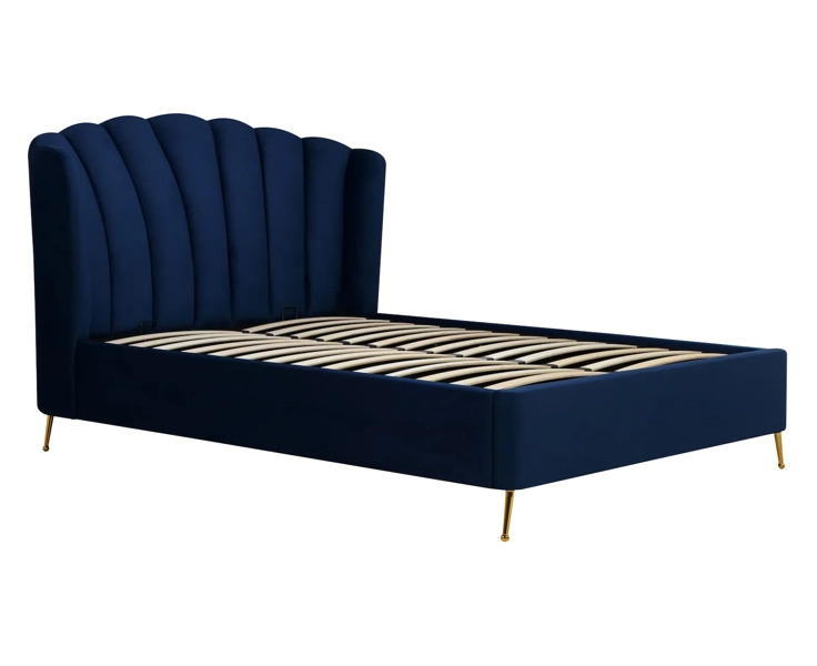 Como Blue Ottoman Bed Frame